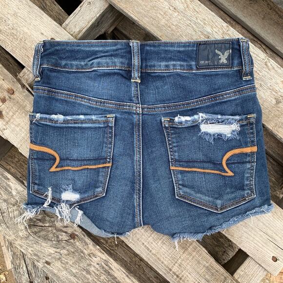 AEO Super Stretch Hi Rise Shortie crochet shorts Size 2 - Picture 6 of 6